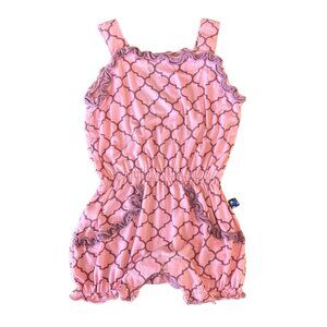 KICKEE PANTS Sweetie Pie Romper Girls 12-18 Mos Summer Pink Bamboo Playsuit Girl